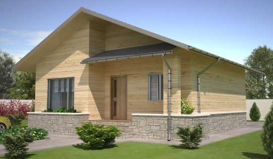 Casa pe structura din lemn suprafata construita 76,52 mp