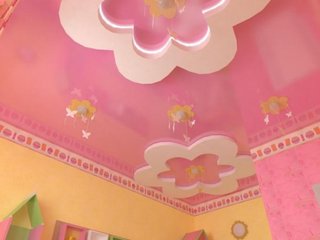 Scafe in forma de floricele pe tavan model pentru camera de fetita