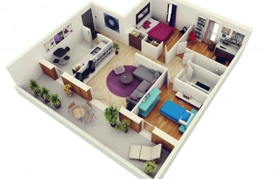 plan aranjare apartament 4 camere