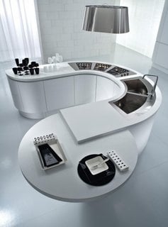 Insula de bucatarie circulara model cu design ultra modern