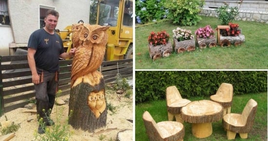 Hai sa vezi 20 de super idei cum sa transformi buturugile in decoratiuni unice pentru gradina sau chiar si pentru casa