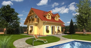 Casa frumoasa cu mansarda cu piscina si gradina