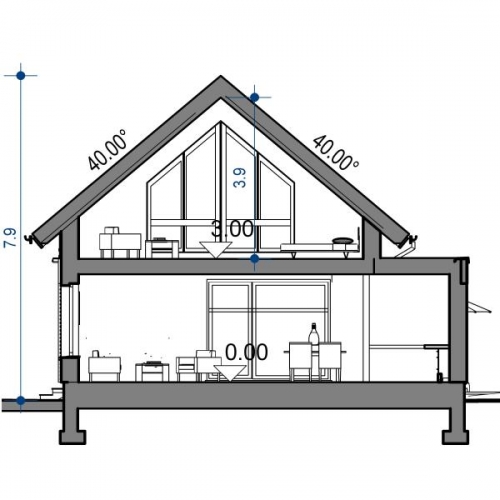Plan vertical casa cu 5 camere si dependinte