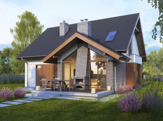 Model de terasa acoperita in prelungirea casei