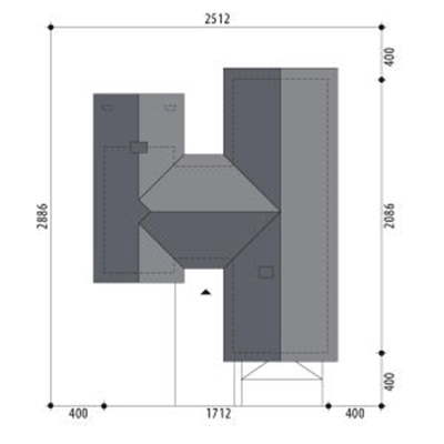 Plan amplasare casa cu parter cu forma de H