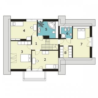 Plan mansarda casa cu 5 dormitoare