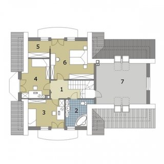 Plan mansarda casa cu 4 dormitoare