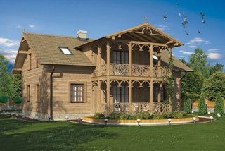 Casa stil conac din lemn