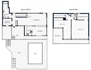 Proiect de casa cu etaj cu terasa cu piscina