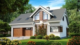 Casa mica cu mansarda si garaj