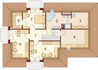 3 dormitoare la etaj si baie 2