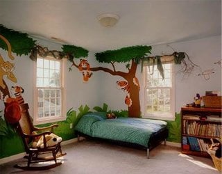 Dormitor pentru copii cu teme din natura