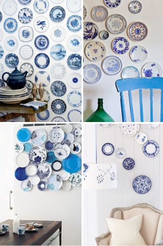 Combinatie de alb si albastru pentru decoratiuni moderne pereti