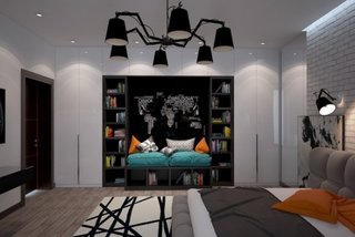 Camera pentru adolescenti cu personalitate cu perete cu vopsea efect tabla