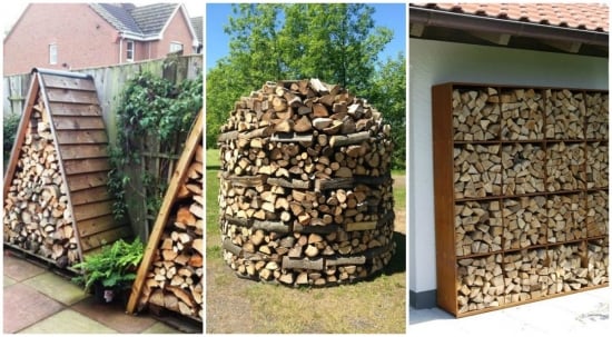 21 de idei geniale pentru depozitarea lemnelor de foc in curtea casei