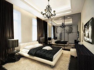 Dormitor modern in alb si negru
