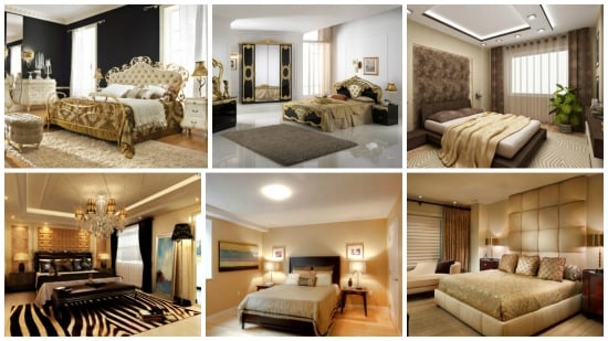 Dormitoare unice si sofisticate cu decoruri aurii - pentru armonie in cuplu