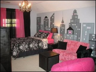Dormitor roz negru