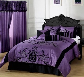 Perdele simple violet pentru dormitor