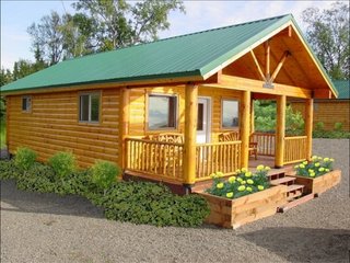 Cabana din lemn de pin cu noduri