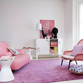 Scaun pentru living roz pastel