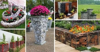 Modele ghivece si jardiniere gabion