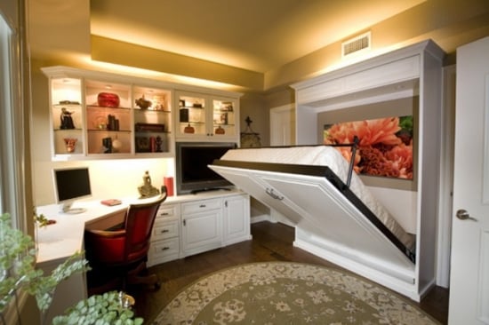 Dulap care se transforma in pat decor dormitor modern