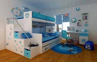 Dormitor cu pat suprapus pentru baieti