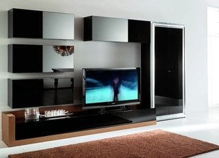 Mobilier minimalist perete TV