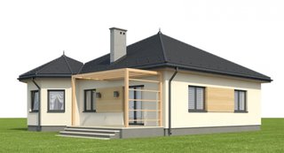 Schita casa fara etaj cu terasa