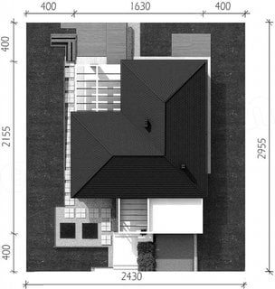 Casa moderna fara etaj in forma de L