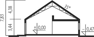 Plan vertical casa cu mezanin