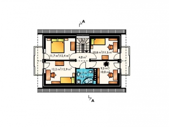 Plan etaj casa cu 5 camere