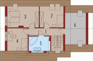 Plan etaj casa cu 4 dormitoare