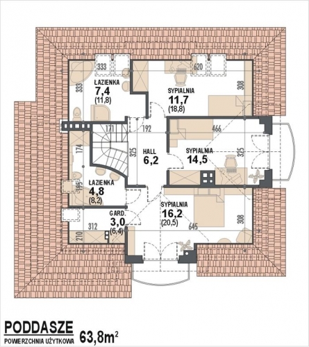 mansarda 60 mp cu 3 dormitoare