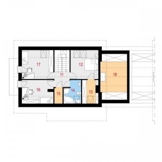 Plan mansarda casa cu 4 dormitoare