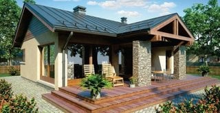 Proiect de casa cu doua dormitoare vedere din exterior