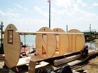 Construire sauna tip butoi din lemn