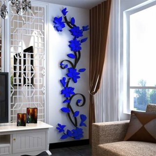Decoratiune perete din spuma flori albastre